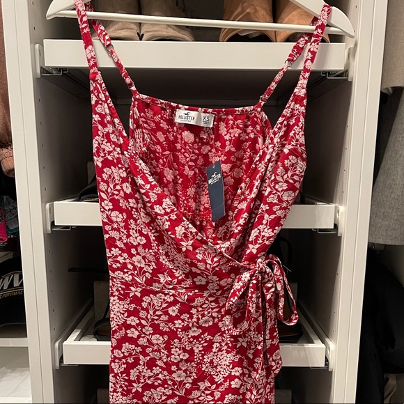HOLLISTER Wrap Dress red floral size XS - Picture 8 of 11